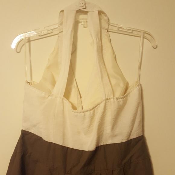 Brown and White Button up dress - Picture 3 of 4